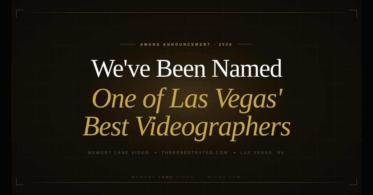 Memory Lane Video named one of the best videographers in Las Vegas 2026 by ThreeBestRated.com